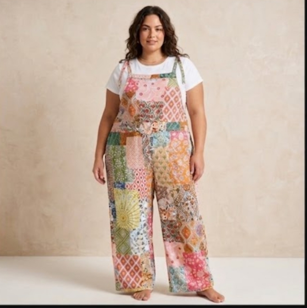 Bohemian Print Jumpsuit In Mixed Media Size XXL‎ - Picture 2 of 11